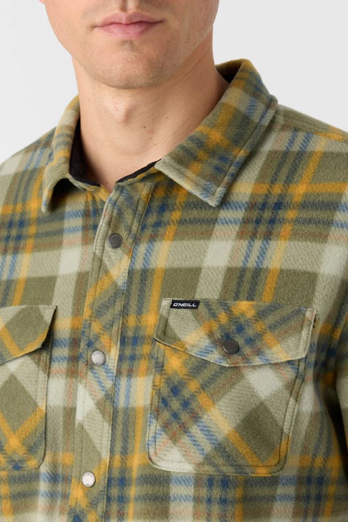 Glacier Plaid Superfleece Jacket in Deep Lichen Green
