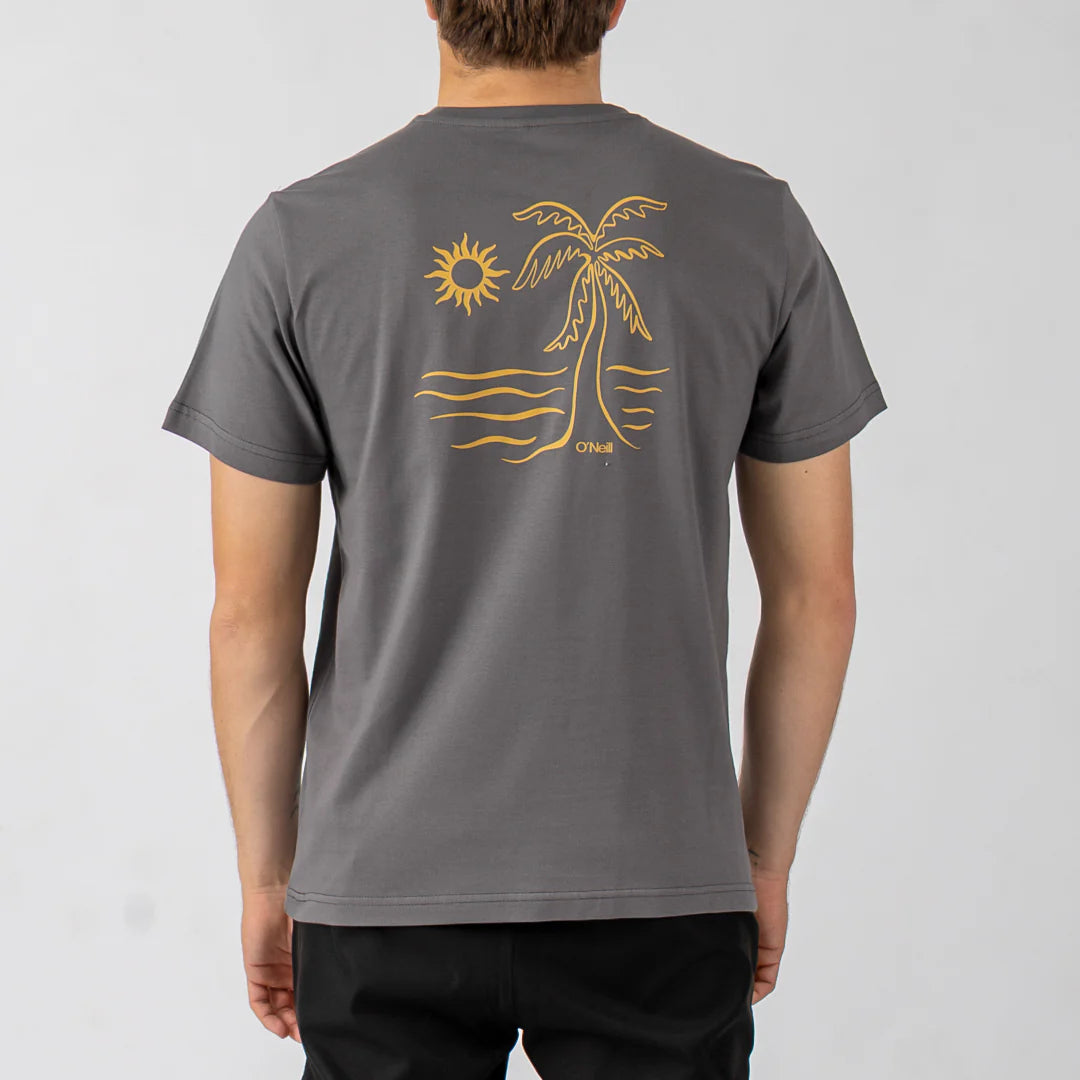 Sun Palm Tee in Granite Grey