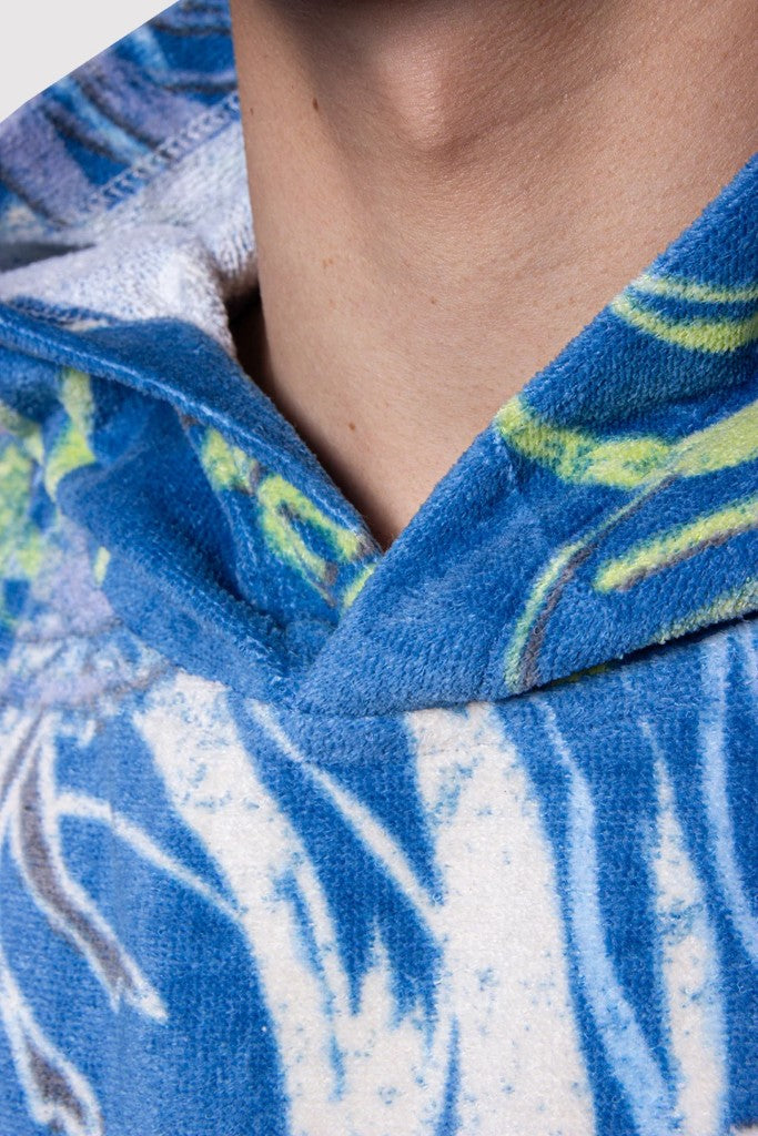 Swell Hood Poncho in Blue