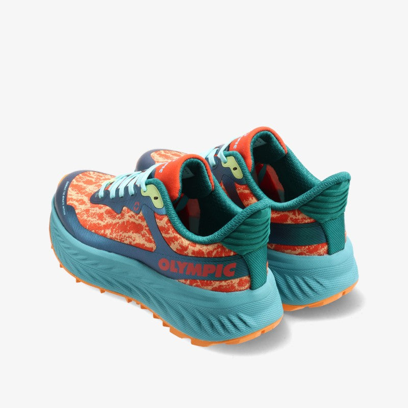 Flame 3 Trail Shoe in Teal / Red