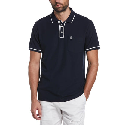 Earl Cotton Pique Golf Shirt in Deep Sapphire