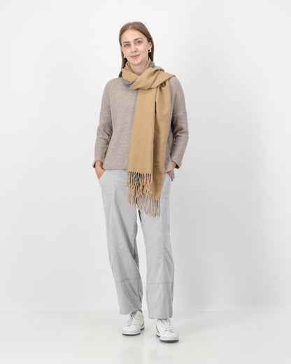 Side Slit Waffle Knit Top in Nude