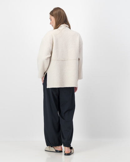 Boucle Jacket with Pocket Detail in Oatmeal