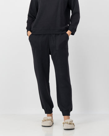 Cuff Detail Track Pants in Black