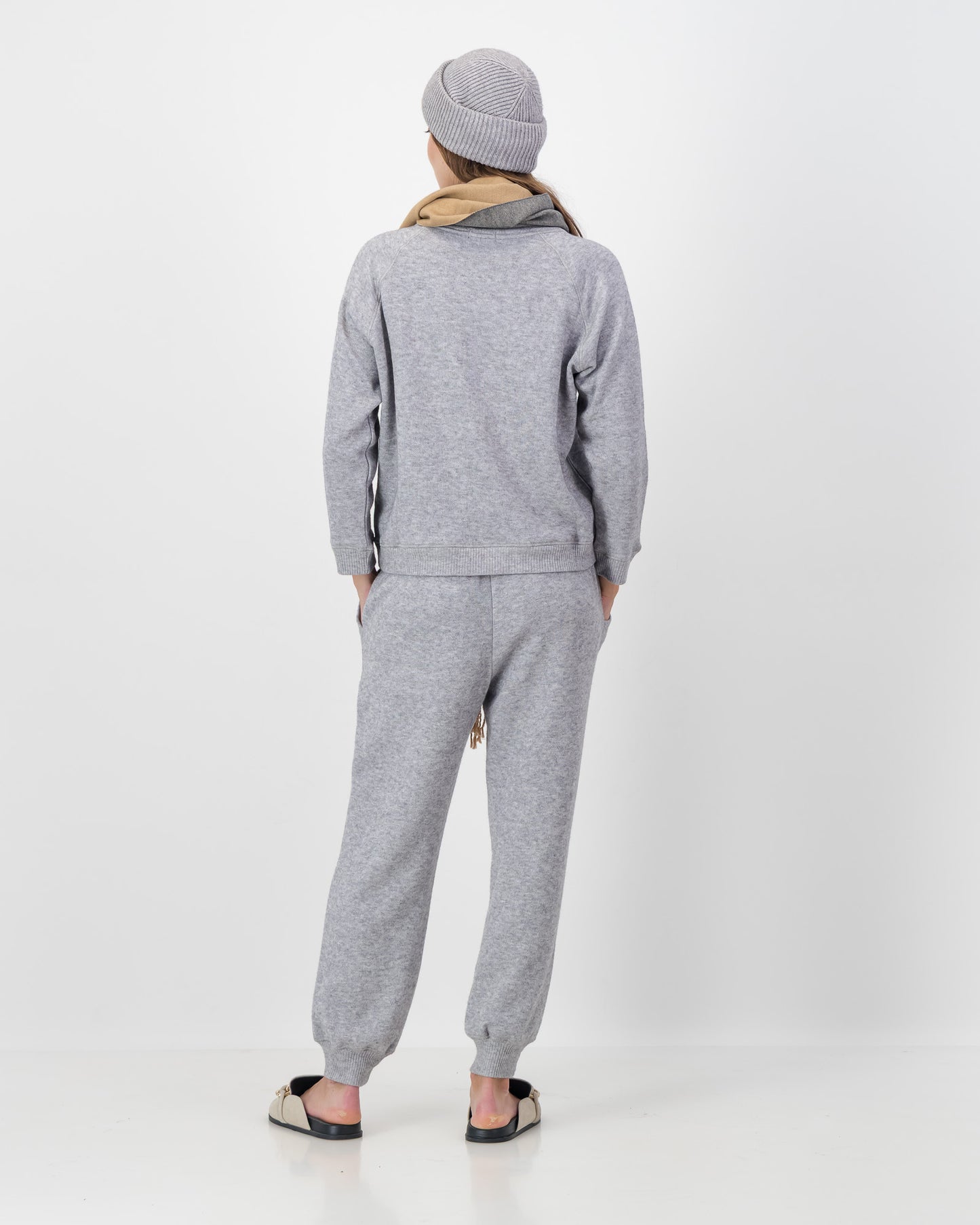 Cuff Detail Track Pants in Grey