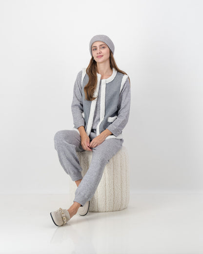 Cuff Detail Track Pants in Grey