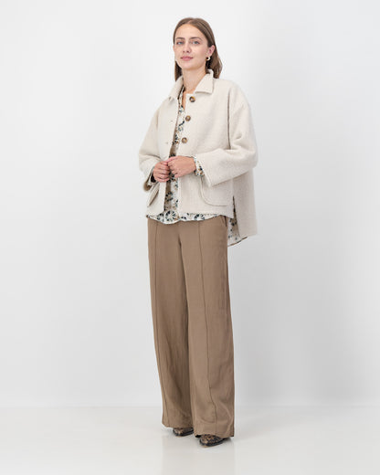 Boucle Jacket with Pocket Detail in Oatmeal