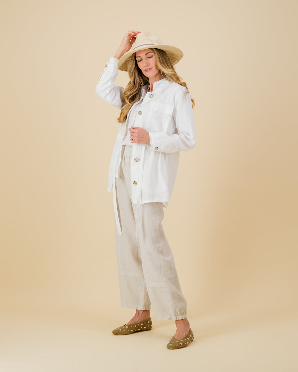 Linen Joggers in Natural
