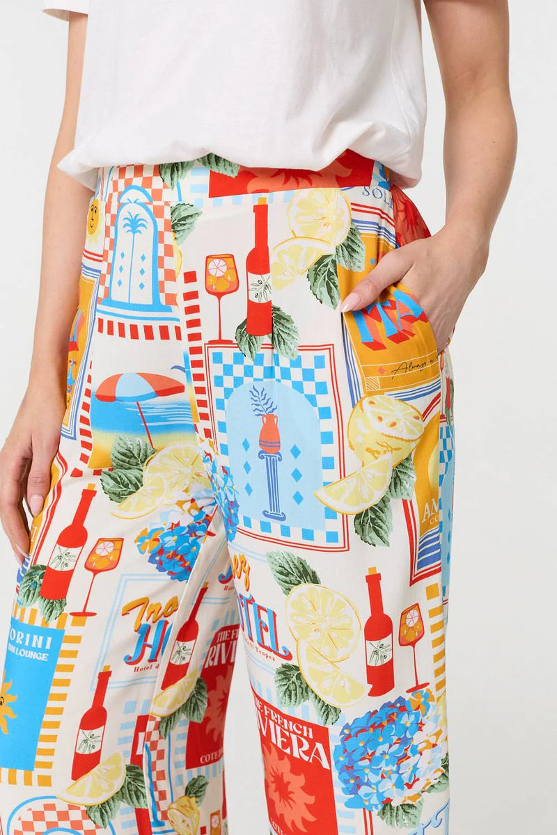 Riviera Print Wide Leg Pants