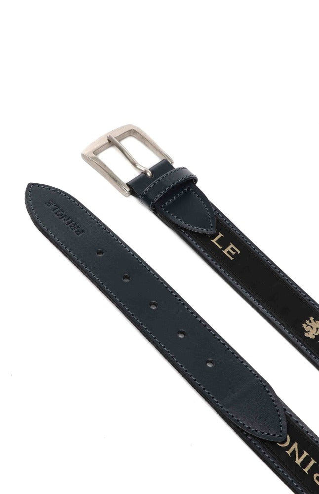 Casual Navy Leather Belt