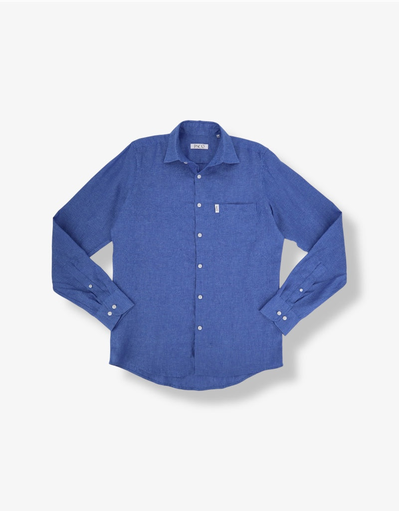 100% Linen Shirt in Royal