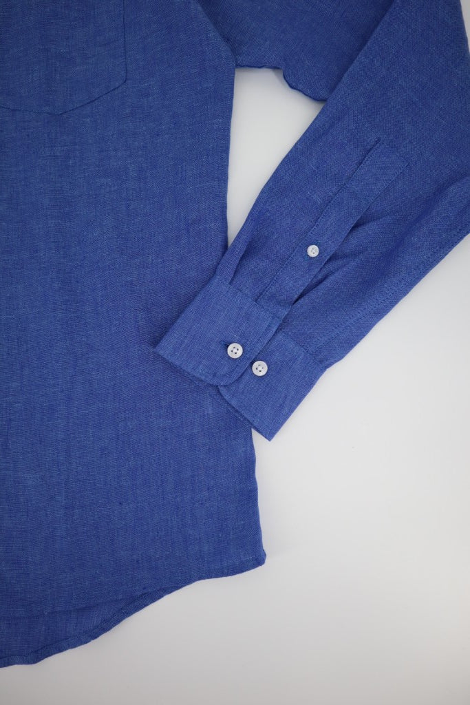 100% Linen Shirt in Royal