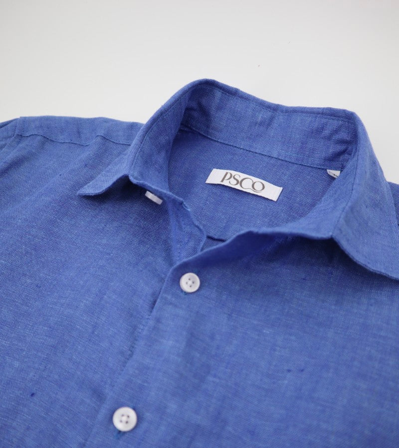 100% Linen Shirt in Royal