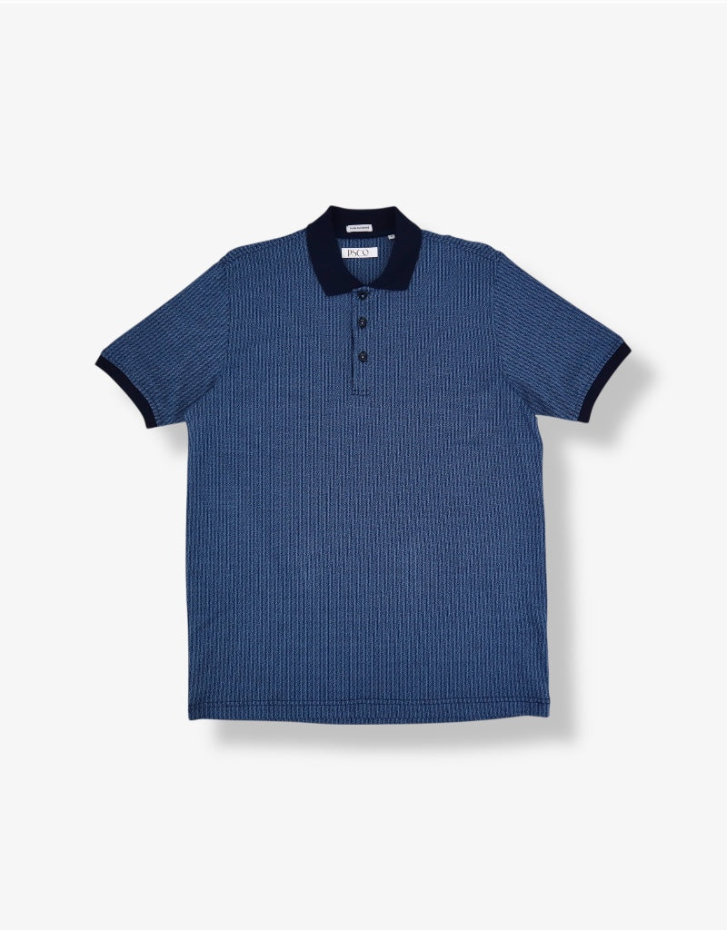 Double Mercerised Egyptian Cotton Polo in Blue