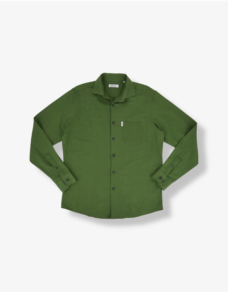 Linen / Cotton Shirt in Olive