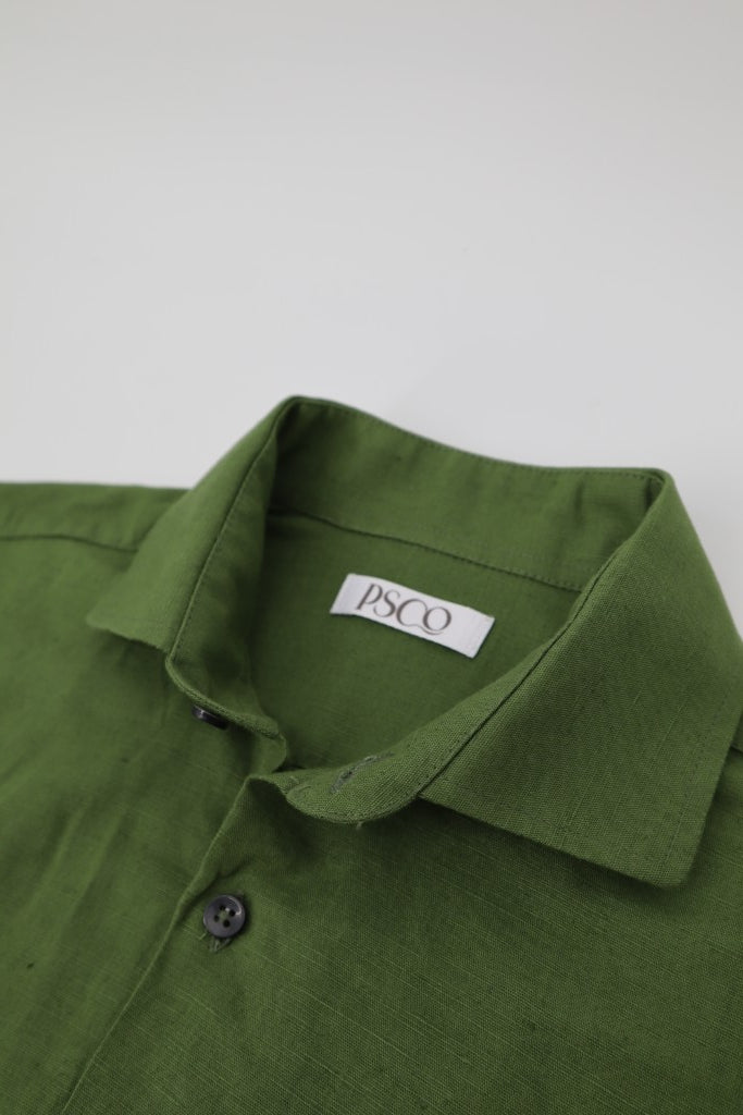 Linen / Cotton Shirt in Olive