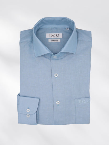 Linen/Cotton Blend Shirt in Blue
