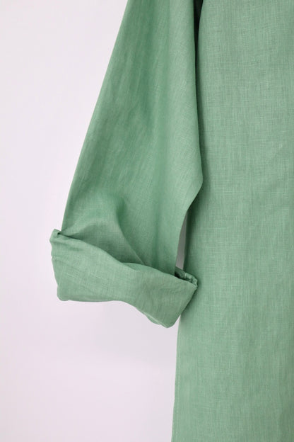 Linen/Cotton Blend Shirt in Sage Green