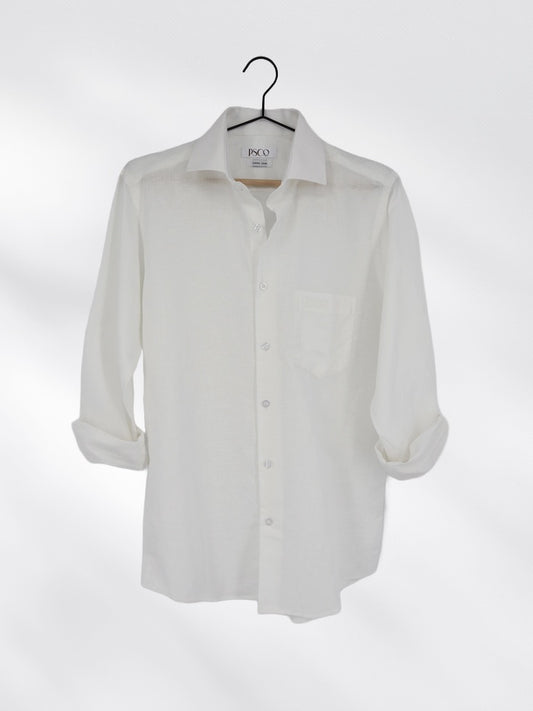 Linen/Cotton Blend Shirt in White