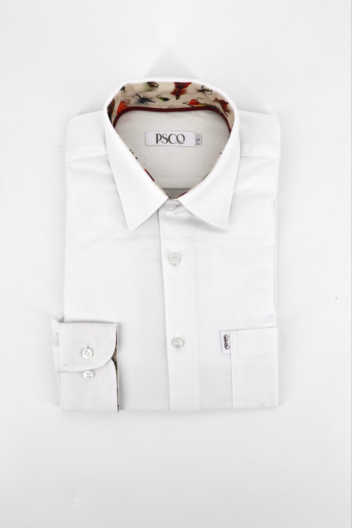 Oxford Cotton Contrast Shirt in White / Dullstroom
