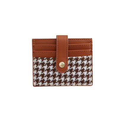 Houndstooth Cardholder in Brown