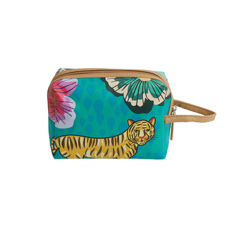 Toiletry Bag in Tiger & Flowers