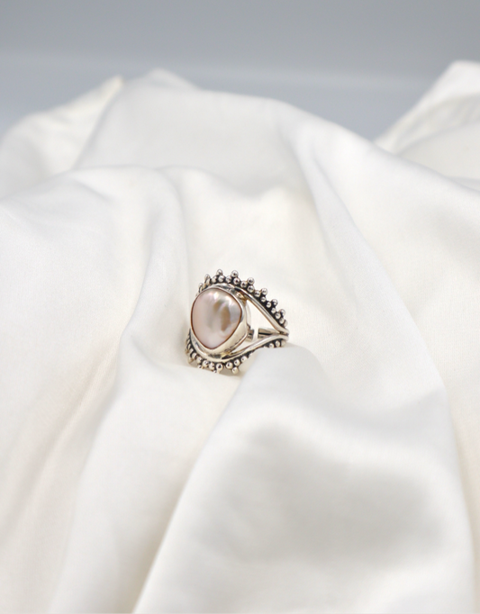 Sterling Silver Baroque Pearl Ring