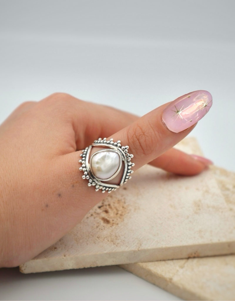 Sterling Silver Baroque Pearl Ring