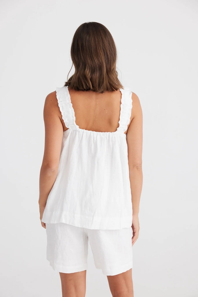 Penny White Linen Top