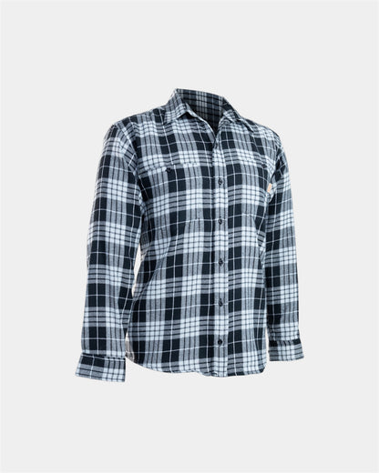 Brushed Cotton Plaid Shirt in Black / Grey
