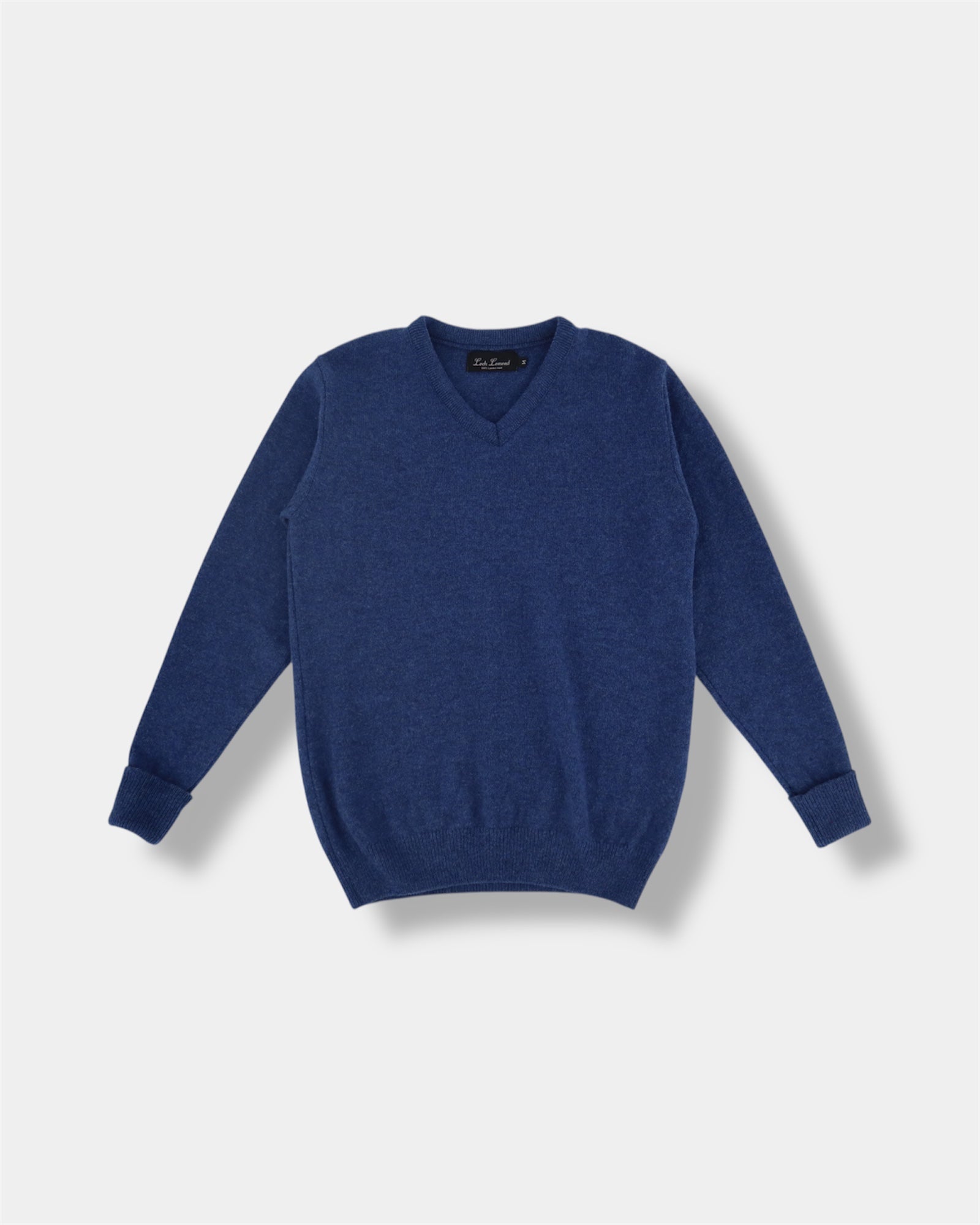 Lambswool V Neck Sweater in Blue Ribbon