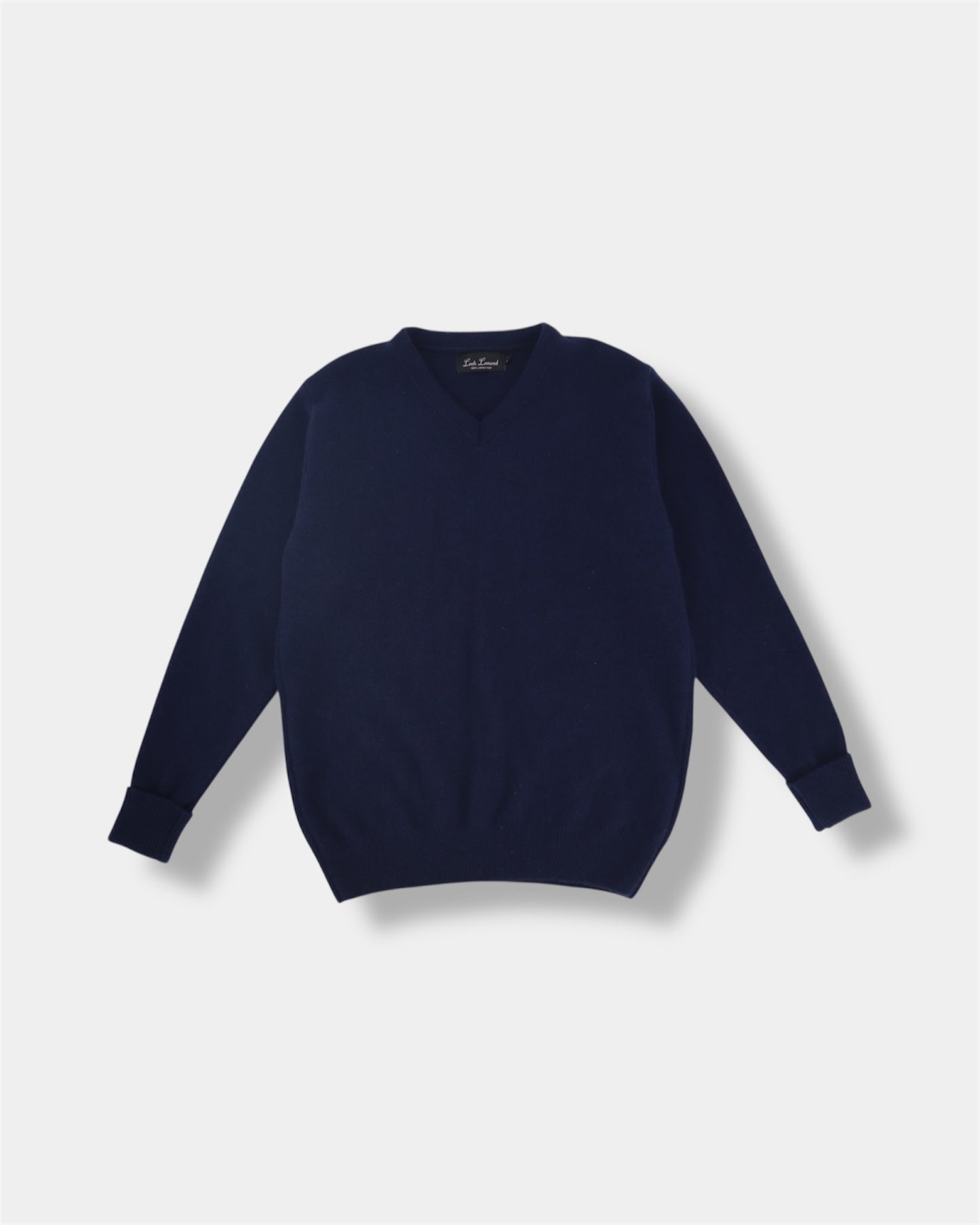 Lambswool V Neck Sweater in Dark Navy
