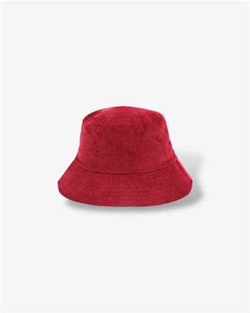Corduroy Bucket Hat in Red