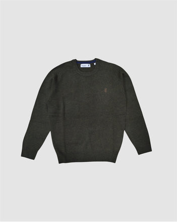 Johnson Lambswool Crewneck in Fatigue