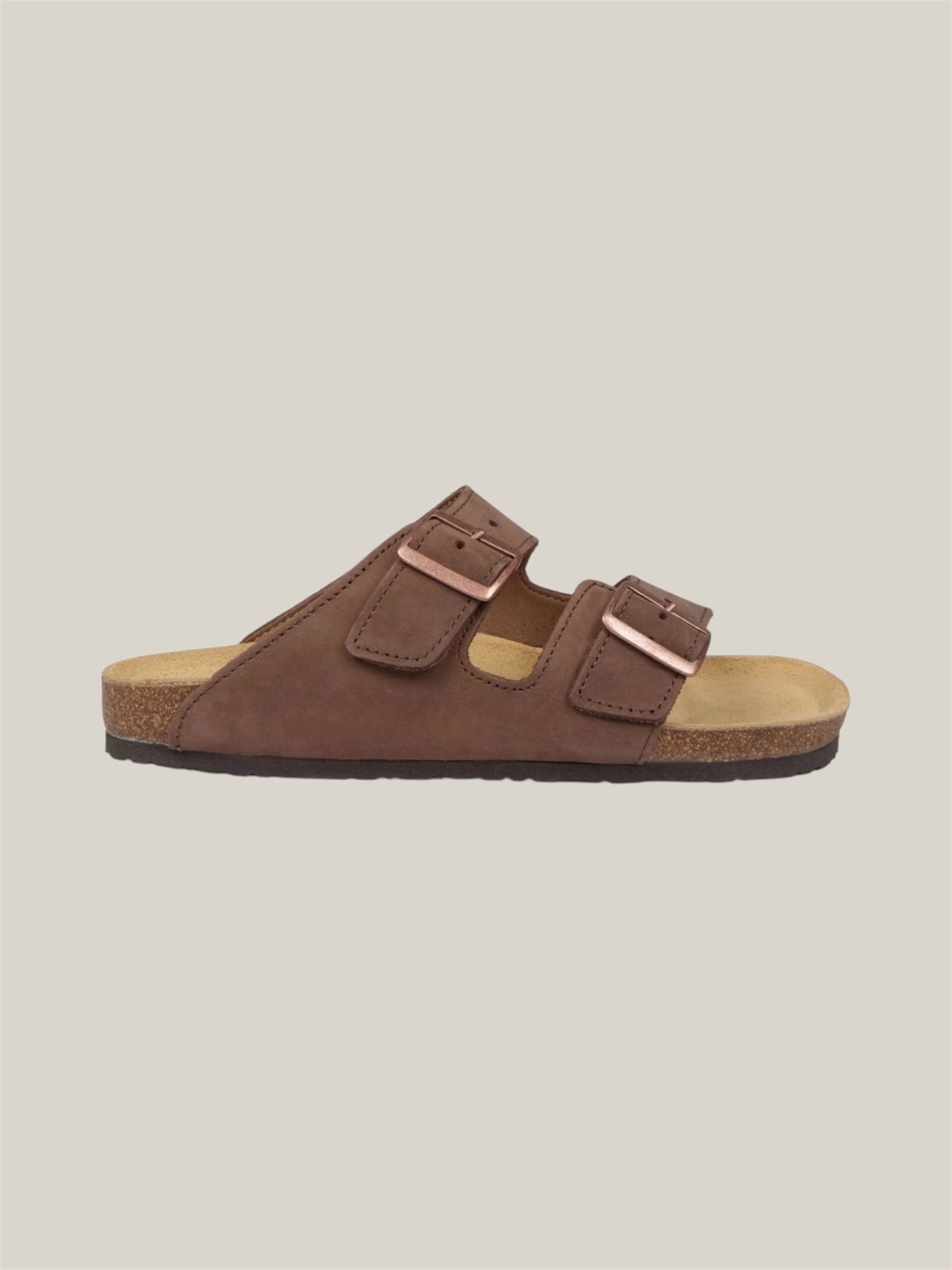 Sophie Nubuck Leather Sandals in Chocolate Brown