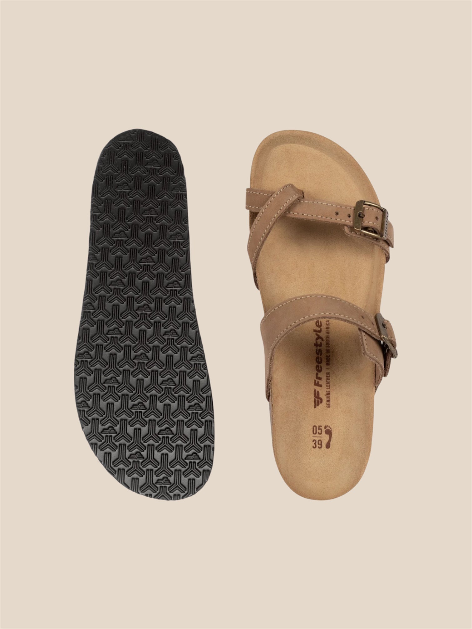 Isabella Nubuck Leather Sandal in Khaki