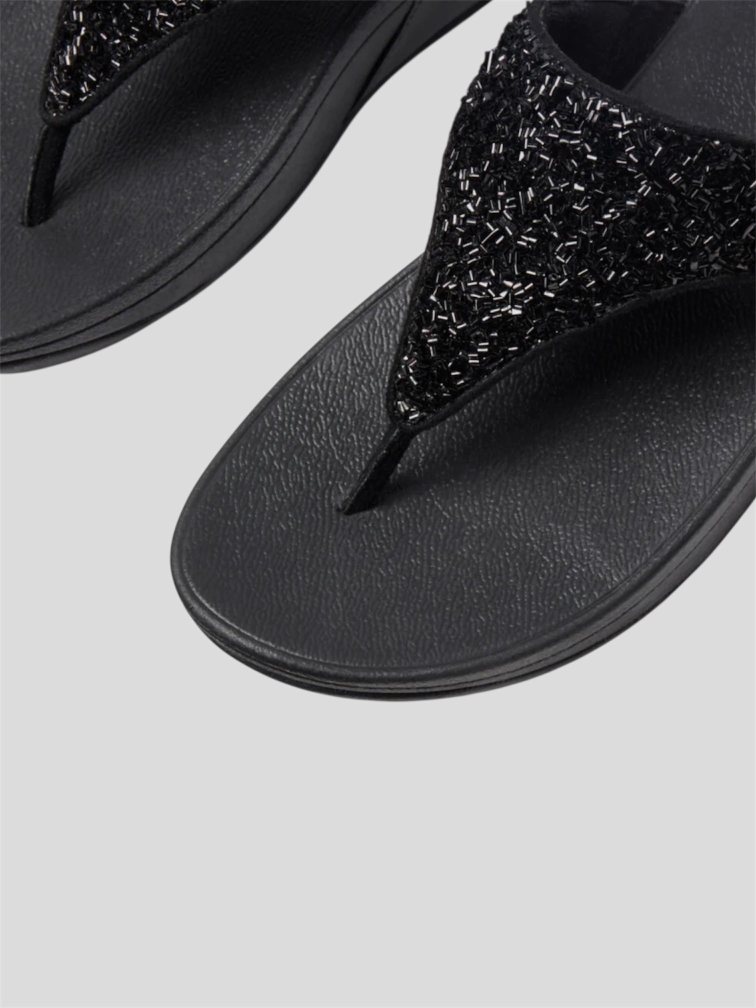 Lulu Shimmerfoil Sandal in All Black