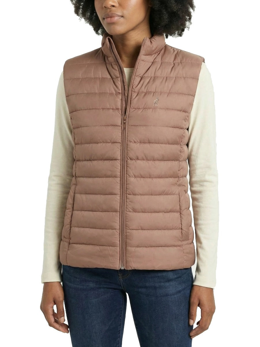 Bailey Sleeveless Puffer in Taupe