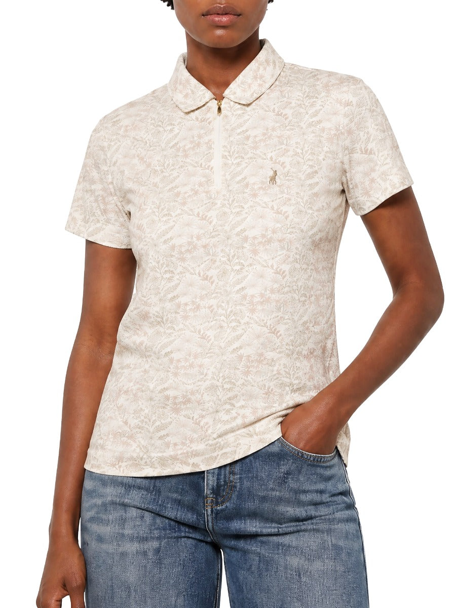 Caroline SS Printed Golfer in Beige Floral