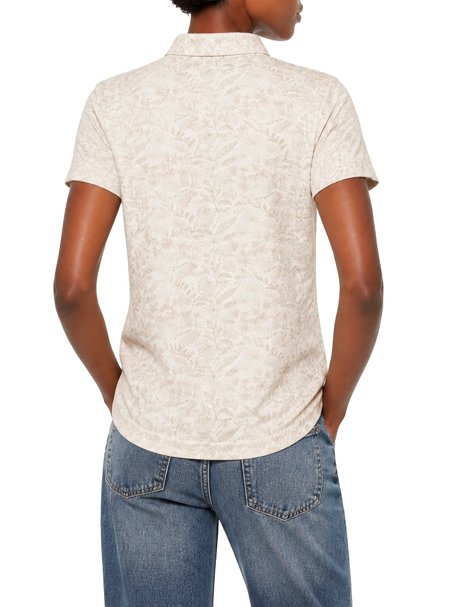 Caroline SS Printed Golfer in Beige Floral