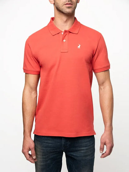 Essential Pique SS Golfer in Dark Pink