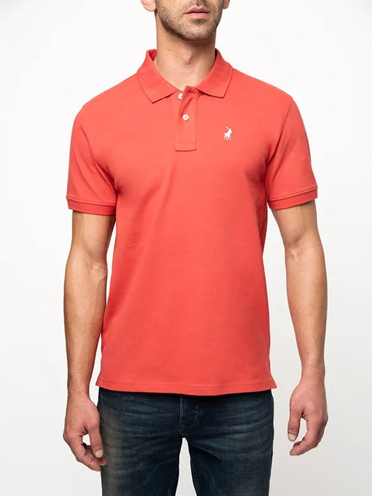Essential Pique SS Golfer in Dark Pink