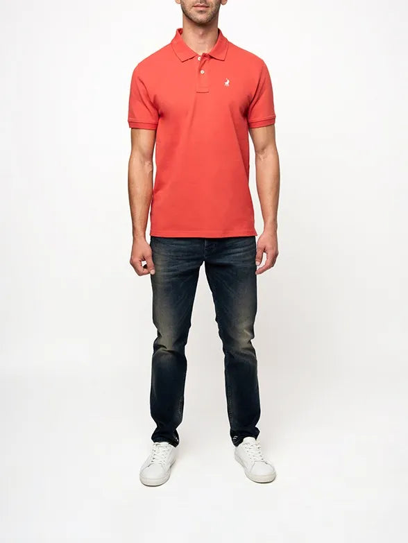 Essential Pique SS Golfer in Dark Pink