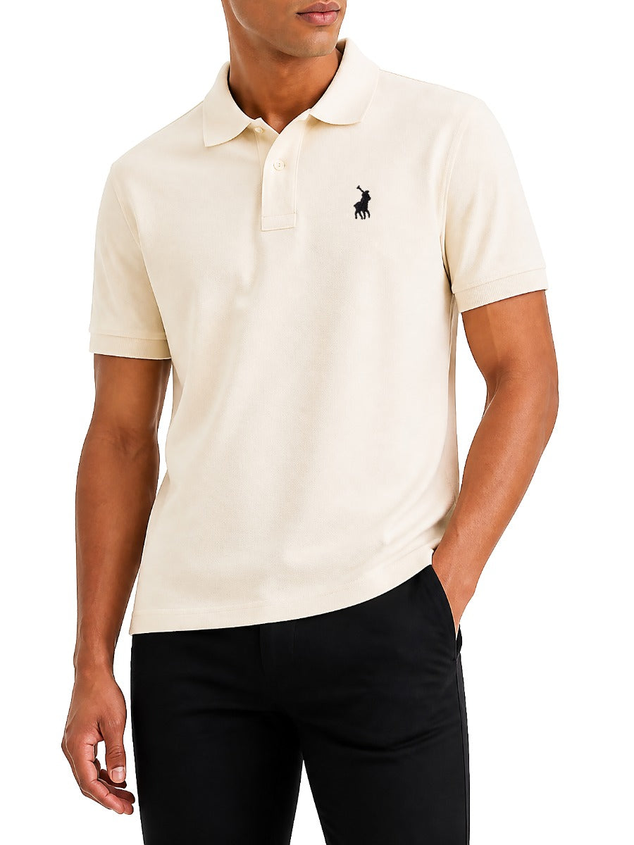 Essential Pique SS Golfer in Off White