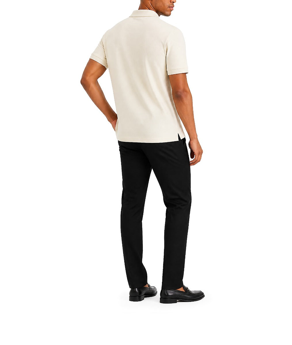 Essential Pique SS Golfer in Off White