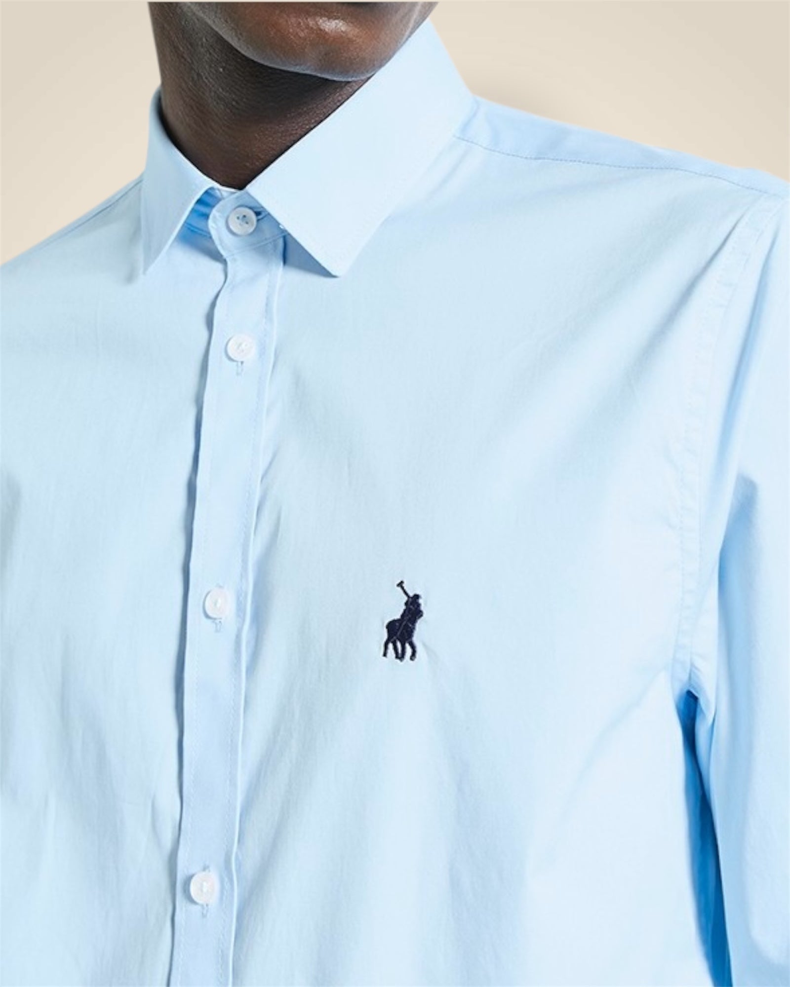 Essential Slim Fit LS Shirt in Blue