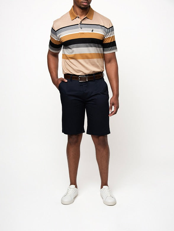 Ezra Essential Cotton Chino Shorts in Navy