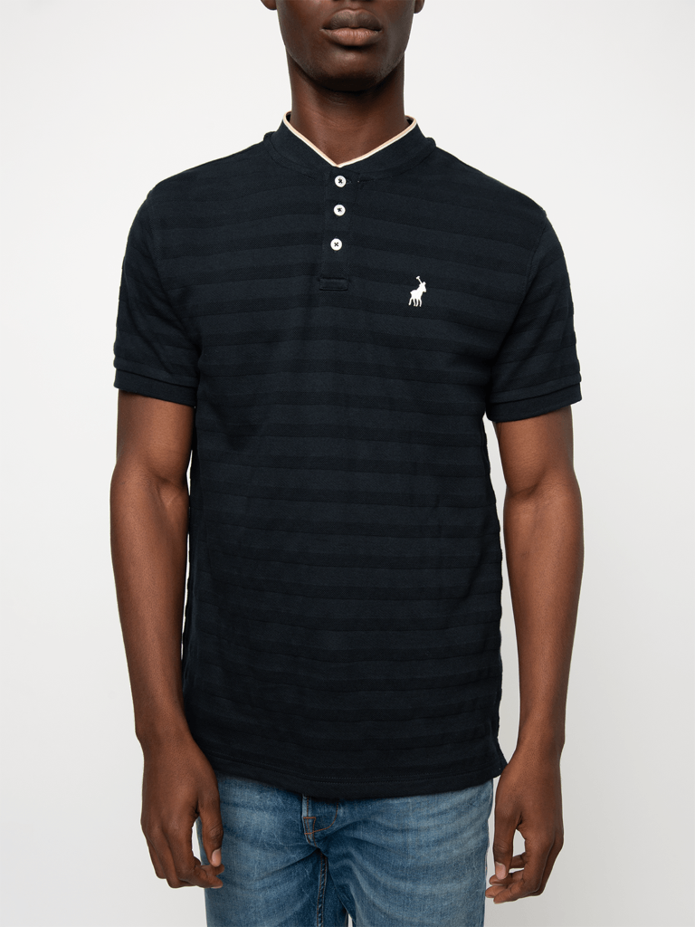 Jacquard SS Golfer in Navy