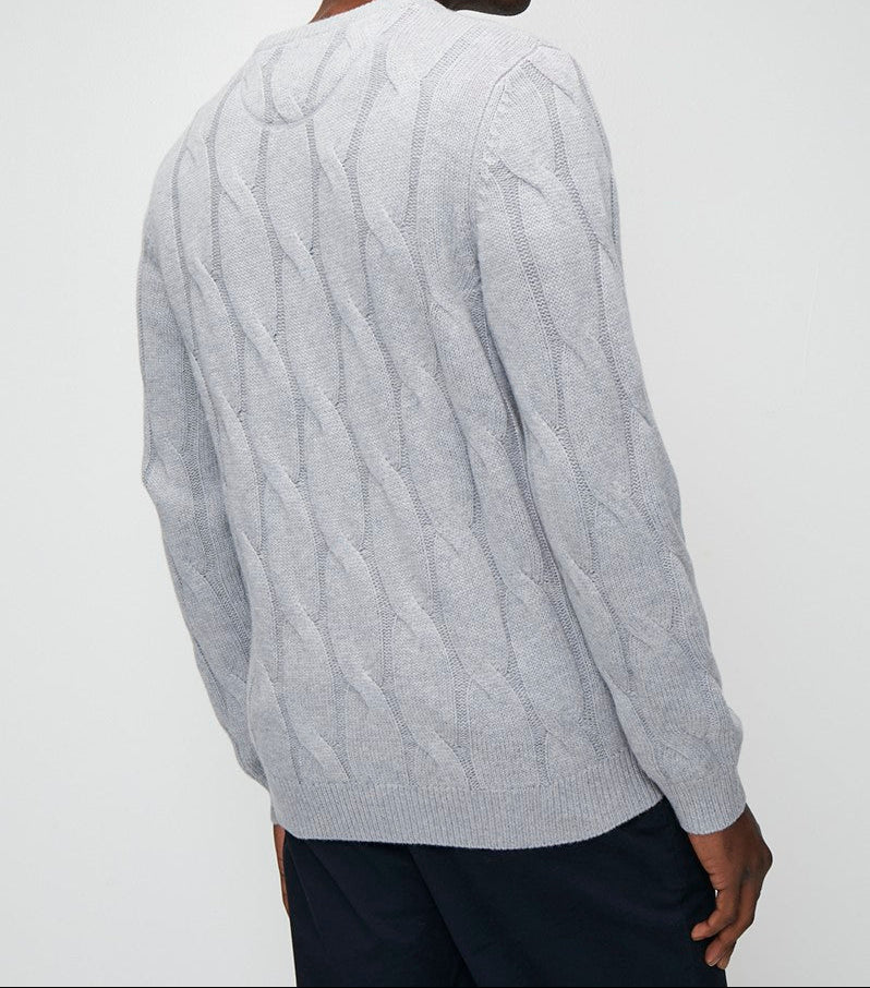 Kofi Cable LS Knit in Grey