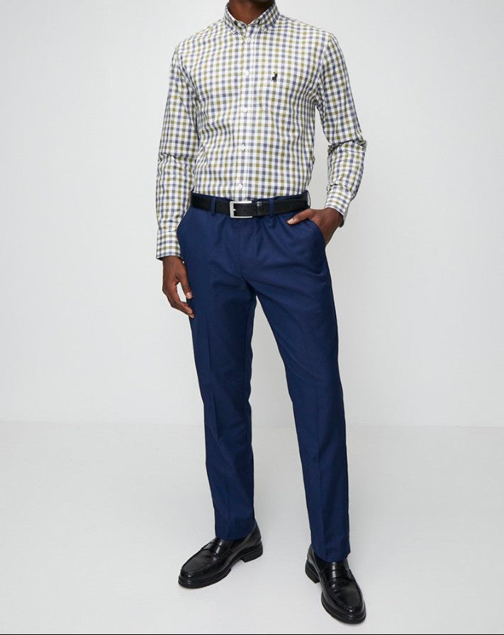 Wilson Gingham Check LS Shirt in Fatigue